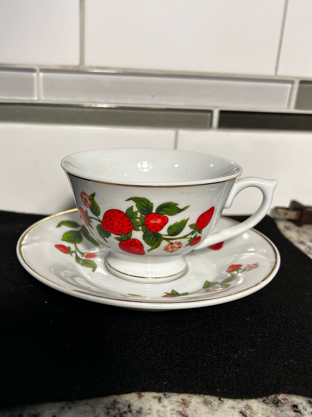Teleflora Strawberry Teacup and Saucer Set